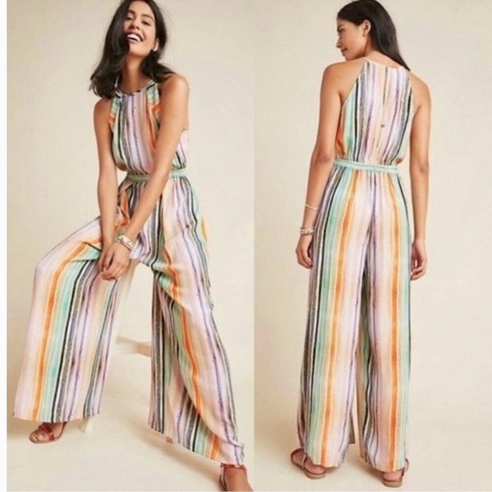 Anthropologie Multicolor Striped Jumpsuit